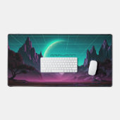 Planet Landscape Moon Digital Personalisiert Name Schreibtischunterlage (Tastatur & Maus)