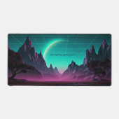 Planet Landscape Moon Digital Personalisiert Name Schreibtischunterlage (Vorderseite)