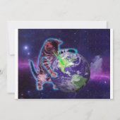 Planet Laser Cat Party Einladung (Rückseite)