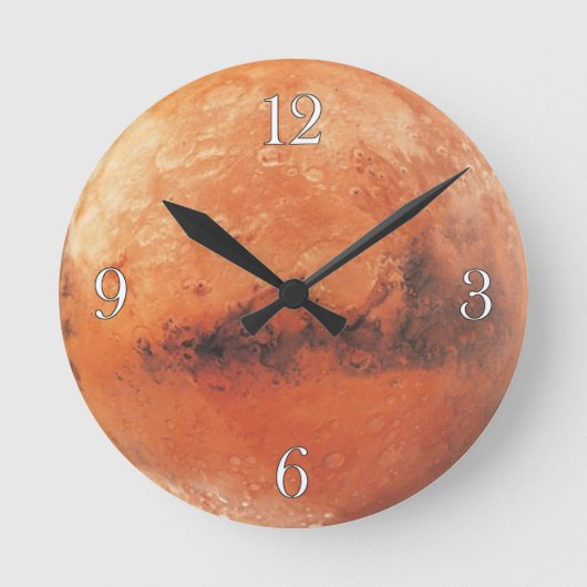 Planet Mars Astronomie-Liebhaber Wall Clock Runde Wanduhr (Vorderseite)