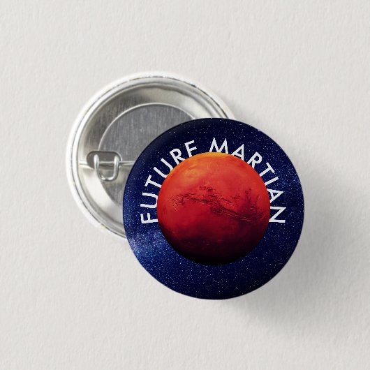 Planet Mars Future Martian Space Travel Button (Vorne & Hinten)