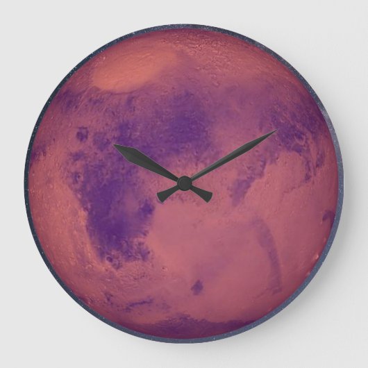 Planet Mars Große Wanduhr (Vorderseite)