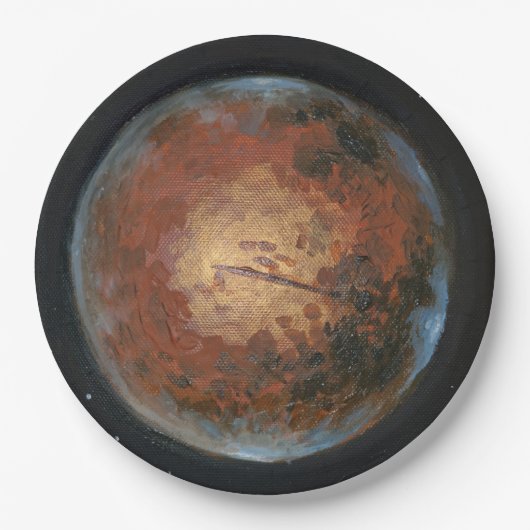Planet Mars Pappteller (Vorderseite)