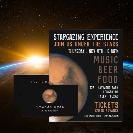 Planet-Mars, Planetarium-Eventwerbung Flyer