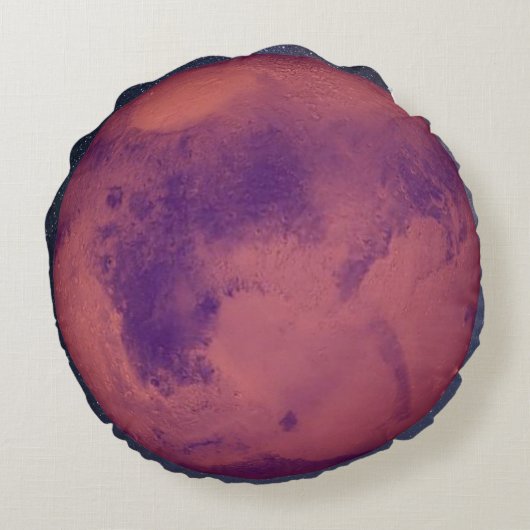 Planet Mars Rundes Kissen (Rückseite)