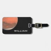Planet-Mars-Sonnensystem Schwarzer Raum mit Sterne Gepäckanhänger (Vorderseite horizontal)