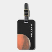 Planet-Mars-Sonnensystem Schwarzer Raum mit Sterne Gepäckanhänger (Vorderseite vertikal)