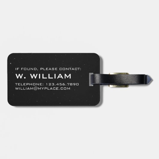 Planet-Mars-Sonnensystem Schwarzer Raum mit Sterne Gepäckanhänger (Rückseite horizontal)