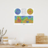 Planet Mars - Topografische Karte Poster (Küche)