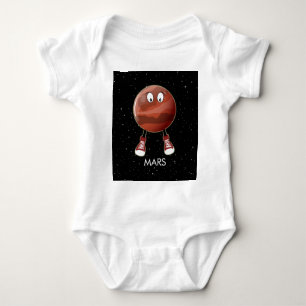 Planet Mars und Sterne Baby Strampler