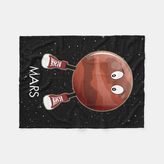 Planet Mars und Sterne Fleecedecke (Vorderseite (Horizontal))