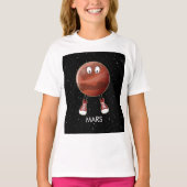 Planet Mars und Sterne T-Shirt (Vorderseite)