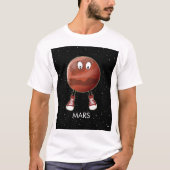 Planet Mars und Sterne T-Shirt (Vorderseite)