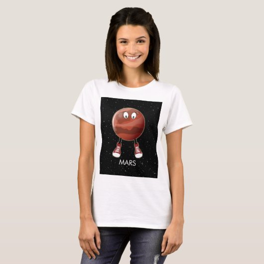 Planet Mars und Sterne T-Shirt (Vorne ganz)