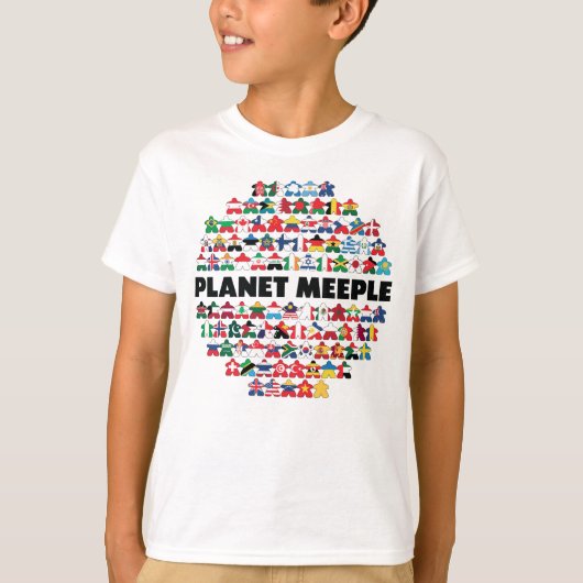 Planet Meeple, Black Text Boys Shirt (Vorderseite)