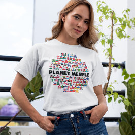 Planet Meeple, Schwarzer Text Weibchen Shirt