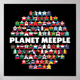 Planet Meeple, White Text Poster