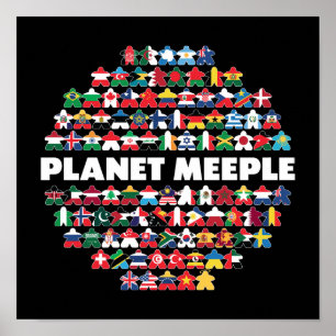 Planet Meeple, White Text Poster