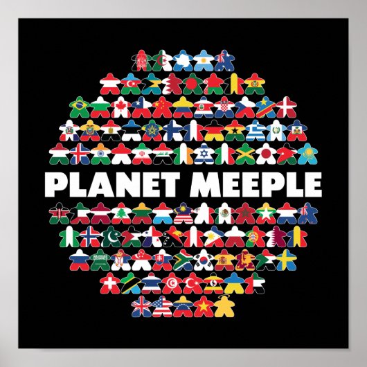 Planet Meeple, White Text Poster (Vorne)