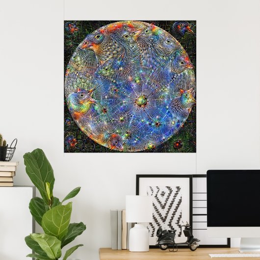 Planet Mercury Deep Dream Poster (Heimbüro)