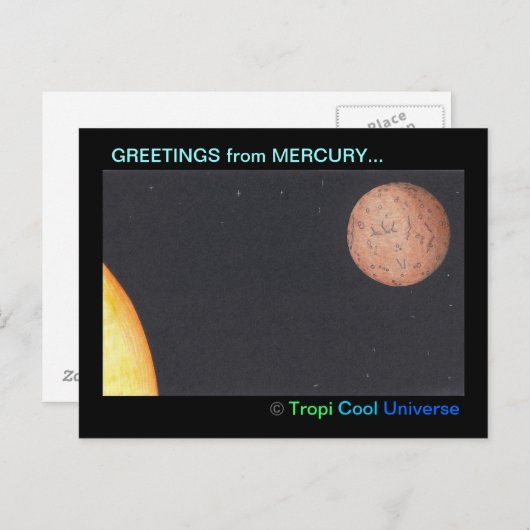 Planet MERCURY postcard Postkarte (Vorne/Hinten)