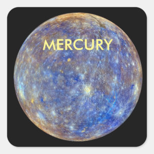 PLANET MERCURY QUADRATISCHER AUFKLEBER