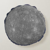 Planet Mercury Rundes Kissen (Rückseite)