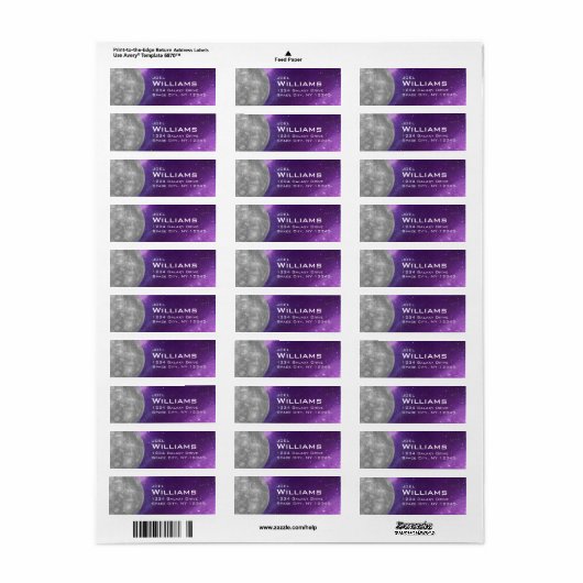 Planet Mercury Solar System Space Rücksendeadresse (Vorne)