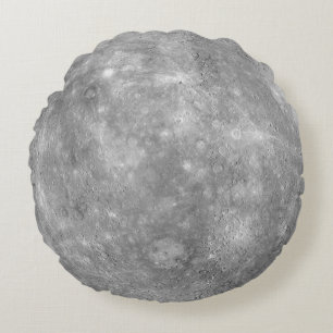 Planet Mercury Space Solar System Grau Moon Crater Rundes Kissen