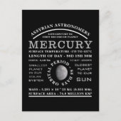 Planet Merkur detaillierte Astronomie Postkarte (Vorderseite)