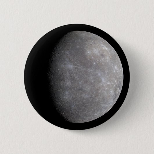 Planet Merkur im Weltraum Button (Vorderseite)