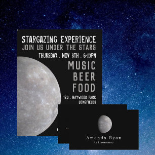 Planet-Merkur, Planetarium-Eventwerbung Flyer