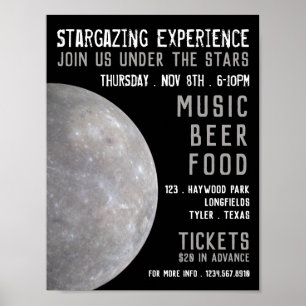 Planet-Merkur, Planetarium-Eventwerbung Poster