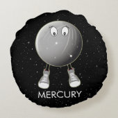 Planet Merkur & Stars Rundes Kissen (Rückseite)