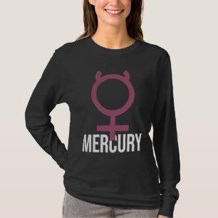 Planet Merkur Text  Planetensymbol  Geflügelter He T-Shirt