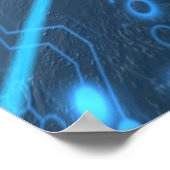 Planet mit beleuchtetem Netz und leichten Wegen Poster (Ecke)