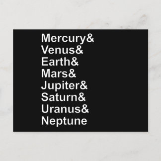 Planet Names Ampersand - Solar System Planets Postkarte