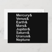 Planet Names Ampersand - Solar System Planets Postkarte (Vorne/Hinten)