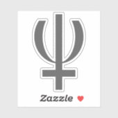 Planet-Neptun-Symbol (grau) Aufkleber (Blatt)