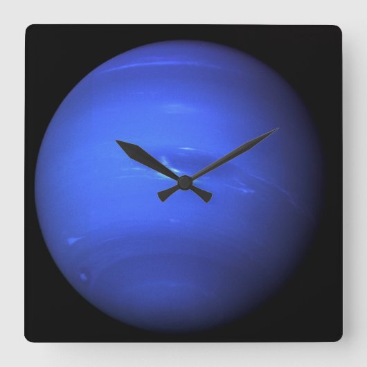 Planet Neptune Astronomy-lovers Wall Clock Quadratische Wanduhr (Vorderseite)