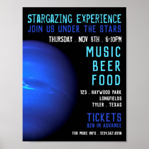 Planet Neptune, Planetarium-Eventwerbung Poster
