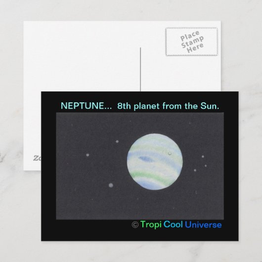 Planet NEPTUNE Postkarte (Vorne/Hinten)