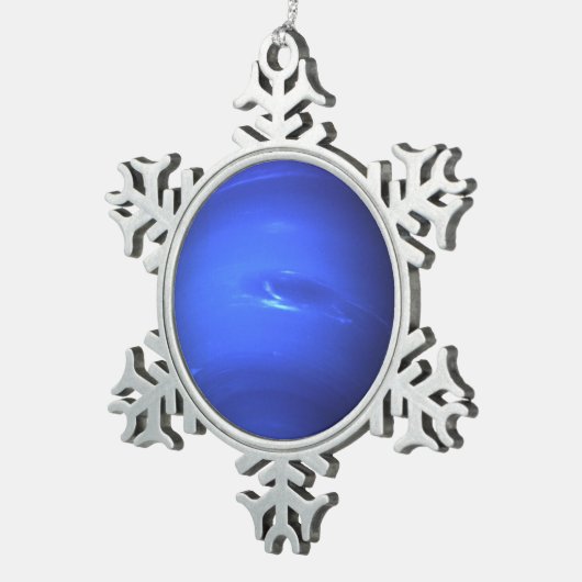 Planet Neptune Schneeflocken Zinn-Ornament (Rechts)