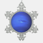 Planet Neptune Schneeflocken Zinn-Ornament (Vorderseite)