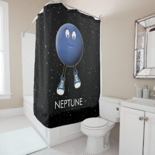Planet Neptune & Stars Duschvorhang