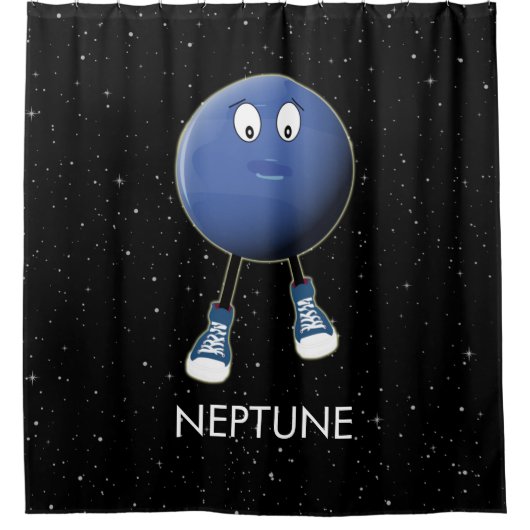 Planet Neptune & Stars Duschvorhang (Vorderseite)