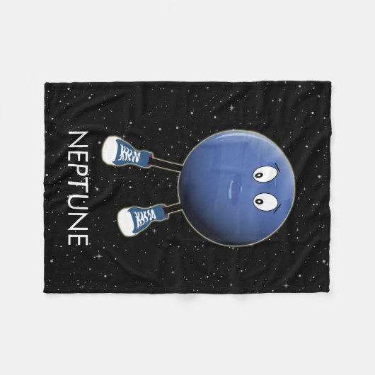 Planet Neptune & Stars Fleecedecke (Vorderseite (Horizontal))