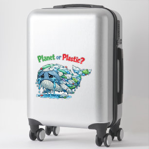 Planet oder Plastik? Rette den Ozean-Wal. Aufkleber