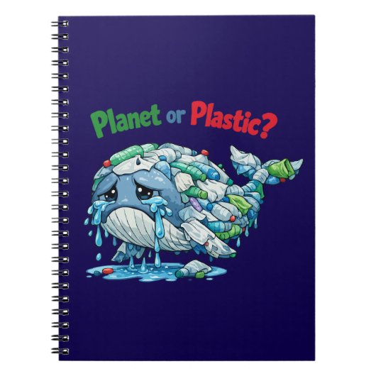 Planet oder Plastik? Rette den Ozean-Wal. Notizblock (Vorderseite)