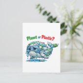 Planet oder Plastik? Rette den Ozean-Wal. Postkarte (Stehend Vorderseite)
